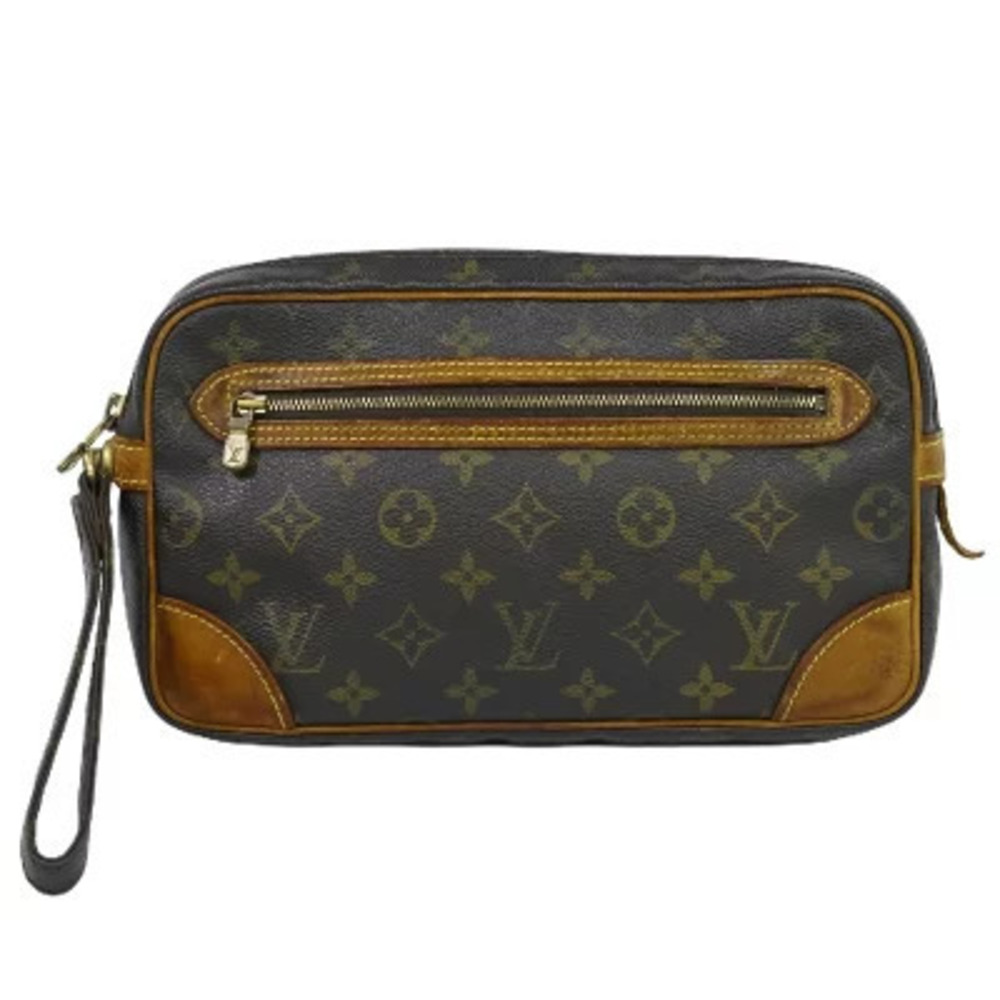 Louis Vuitton LV Marly Dragonne Monogram Pouch Shoulder Bag Canvas Brown